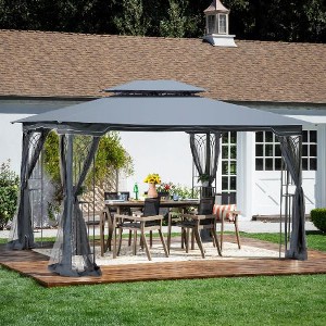 NicBex Outdoor Gazebo, Patio Canopy Tent with Ventilated Double Roof and Mosquito Net (Detachable Mesh Screen on All Sides) for Lawn, Backyard - 1 of 4