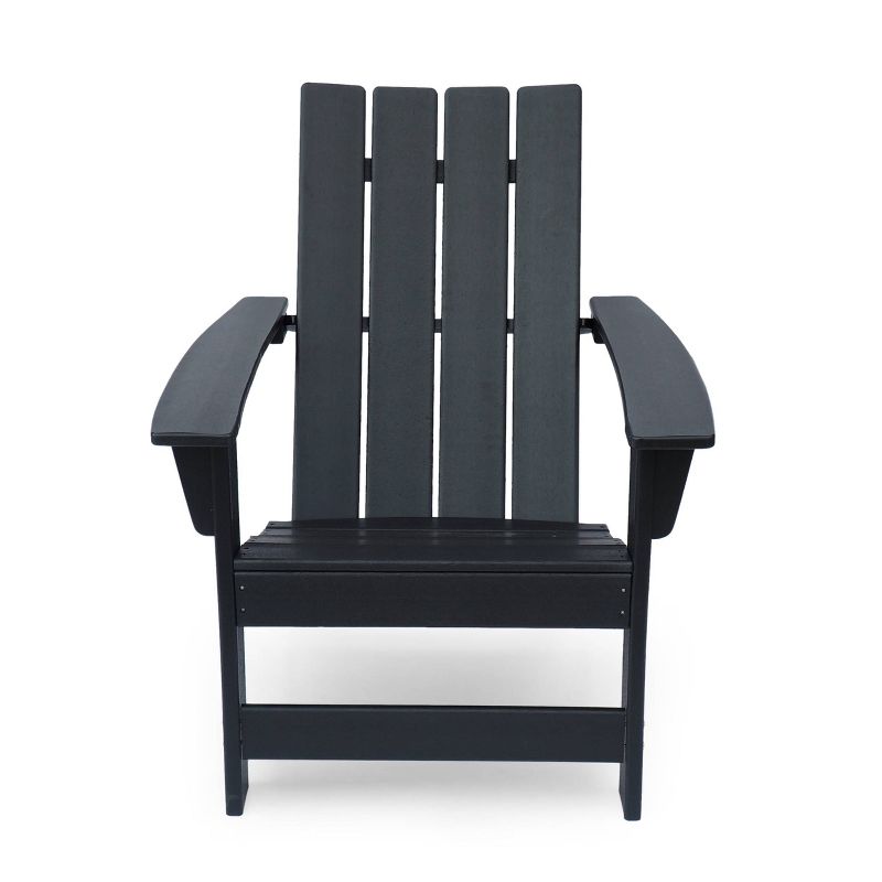 Encino 2pk Resin Contemporary Adirondack Chairs - Matte Black - Christopher Knight Home, 4 of 9