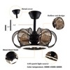YIYIBYUS 19'' Farmhouse Ceiling Fan with Light Remote Control, Chandelier Ceiling Fan with Lights, Black Cage Ceiling Light Fixture - 4 of 4