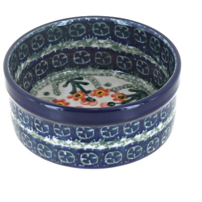 Blue Rose Polish Pottery Peach Posy Small Ramekin