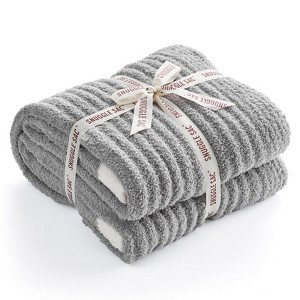 Snuggle Sac Reversible Knit Throw Blanket Soft Ribbed Textured Blanket for All Seasons - 1 of 4