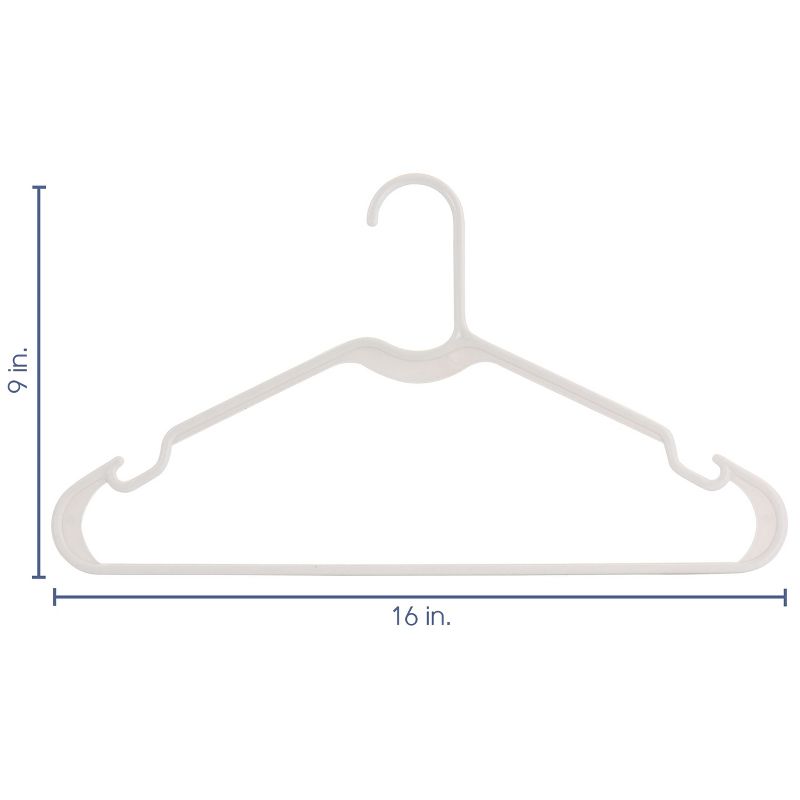 Elama Home 50 Piece Plastic Hanger Set with Notched Shoulders in White, 2 of 7