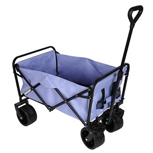 VisioGear Collapsible Foldable Wagon Cart, Beach Wagon Utility Cart for Camping Shopping Sports Gardening Fishing, Purple, 35.43"*23,47"*40.16" - 1 of 4