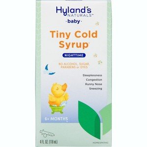 Hyland's Naturals Baby Tiny Cold Syrup, Nighttime PM, Natural Relief of Sneezing, Runny Nose, Congestion & Sleeplessness 4 fl oz - 1 of 4