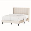 Bed Frame with Velvet Tufted Headboard, Wooden Slats Support Modern Platform Bed (Beige) - 2 of 4