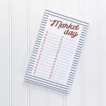 Market Day Stripes 5" x 8" Lined Notepad by Ramus & Co (50 Heavyweight Tear-Off Sheets)