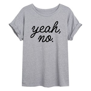 Women's - Instant Message - Yeah No Oversized Graphic T-Shirt - 1 of 4