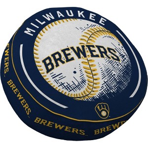 MLB Milwaukee Brewers Baseball Circle Plushlete Pillow: Sports Team Logo, Round Shape - 1 of 3