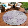 Lavender And Ivory Abstract Washable Indoor Outdoor Area Rug - 2 of 4