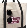 University Of Arkansas Primary Logo Canvas Tote Bag With External Pocket, Reusable Shoulder Bag for Shopping, School, Beach - 2 of 4