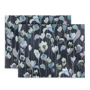 Ninola Design Watery Abstract Flowers Navy Placemats - Deny Designs - 1 of 2