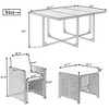 Carrie 9-Piece All-Weather PE Wicker Patio Dining Sets with Wood Tabletop for 8 person, Outdoor Furniture - Maison Boucle - 4 of 4