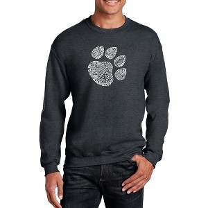 LA Pop Art Men's Word Art Crewneck Sweatshirt - Cat Paw - 1 of 4