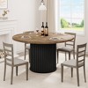 47Inch Round Dining Table, Round Dinner Table for 4, Industrial Kitchen Table w/ Wooden Top & Metal Base for Dining Room, Living Room(Only Table) - 4 of 4