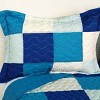 Slickblue 3PC Quilt Set, Hand-Stitched Patch Design, Full/Queen, Reversible, 100% TC Fabric, Multiple Color Options - 2 of 4