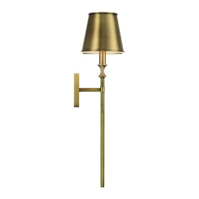 Aged Brass Dual Light Dimmable Wall Sconce