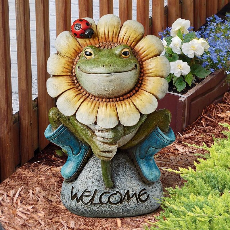 Design Toscano Flowery Frog Garden Welcome Statue - Multicolored, 2 of 6