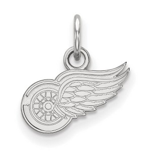 Black Bow Jewelry 10k White Gold Detroit Red Wings NHL Extra Small Pendant - 1 of 3