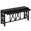 Luxystar 60'' Console Table with 4 Spacious Drawers, Open Bottom Storage for Living Room and Hallway, Black - 3 of 4
