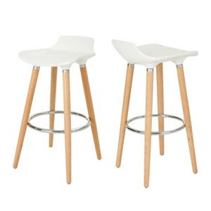 Set of 2 Hawkes Barstool White/Natural - Christopher Knight Home