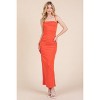 Slickblue Asymmetry Ruched Maxi Dress, Double Layered Bodycon, Women’s Square Neck Evening Dress, 3 Color Options, Sizes S-L - 2 of 4