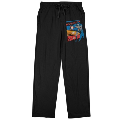 Justice League Group Pose Men s Black Sleep Pajama Pants Small