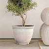 LuxenHome Ivory White Bell Round Recyled Plastic Planter Off-White - 2 of 4