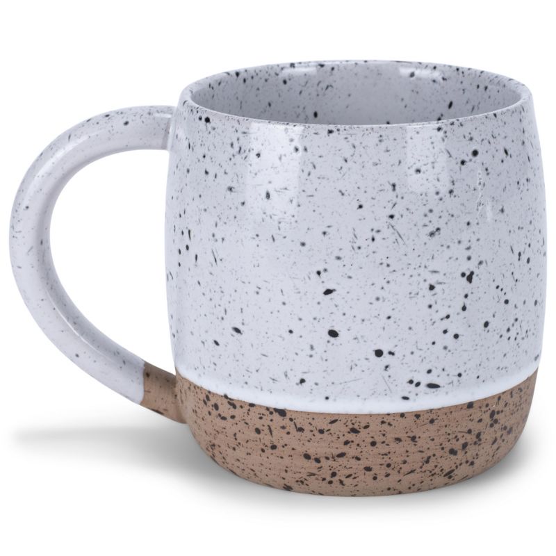 Elanze Designs Speckled Raw Bottom 17 ounce Ceramic Mug, White, 3 of 6