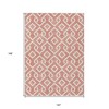Salmon And Ivory Geometric Washable Indoor Outdoor Area Rug - 3 of 4