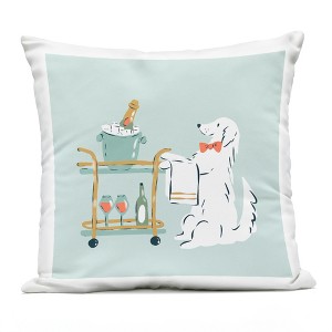 Stupell Industries Doggie Drink Cart Outdoor Decorative Throw Pillow, 18 x 18 - 1 of 3
