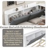 BABYYER Twin Size Corner Bed Frame with Upholstered Headboard, L-Shaped Solid Wood Platform Bed with 2 Drawers and Rotatable Storage Board - 3 of 4