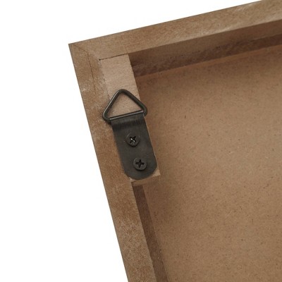 Dark Brown MDF Botanical Carved Wall Panel Set, 2-Piece