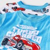 Toddler Boys' 4pc Hot Wheels Cotton Pajama Set - Blue/White 5T - 3 of 4