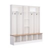 Okak Shoe Cabinet, Freestanding Shoe Organizer with 12 Shelves and Coat Rack, Shoe Storage Cabinet for Entryway, Living Room, Hallway, White - 2 of 4