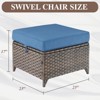 Gymojoy Wicker Ottomans Outdoor Wicker Footstool Set of 2 - 2 of 4