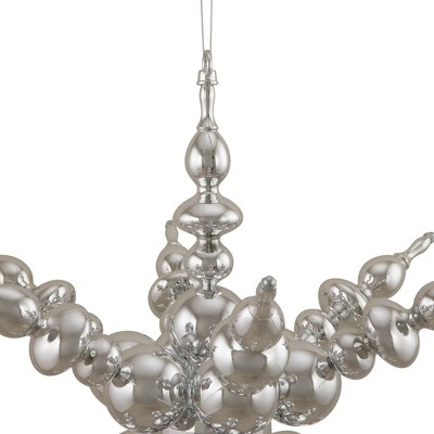 Shiny Silver 3D Sunburst Snowflake Shatterproof Ornament