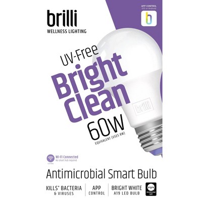 Brilli Wellness A19 60W E26 Lighting Bright Cleaning Smart LED Light Bulb_2