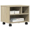 Aghana Digitals Sonoma Oak Mobile Printer Stand with Lockable Wheels - Engineered Wood Organizer - 4 of 4