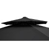 11.5' x 11.5' Double Top Round Aluminum Offset Umbrella Outdoor Hanging Cantilever Umbrella Black - Crestlive Products - 3 of 4