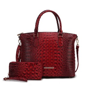 MKF Collection Liora Women's Croc Embossed Tote & Wallet Set Functional by Mia K - 1 of 4