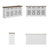 Famapy White Decorative Cabinet Sideboard Accent Cabinet with Hollow Relief - Patterned Doors Bookshelf - 4 of 4