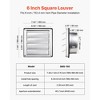VEVOR 6 inch Wall Vent Cover, Louvered Square AC Vent Gable Cover, Premium Stainless Steel & with Noise Reducing Rubber Gasket,  (1 Pack, Silver) - 3 of 4