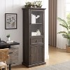 ORRD Tall Storage Cabinet with Glass Door, Freestanding Cabinet with Drawer & Shelves for Living Room, Kitchen, Office, White - 2 of 4