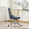 Okak Simple Luxury Tufted Button Swivel Office Chair with Chrome Metal Base & Nailhead Trim,Adjustable Desk Chair for Office,Living Room - 4 of 4