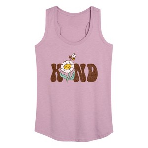 Women's - Instant Message - Bee Kind Flower Graphic Racerback Tank - 1 of 4