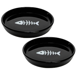 Park Life Designs 2c Oscar Classic Round Cat Bowl - Black - 1 of 4