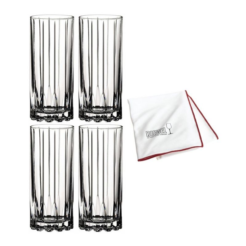 Riedel Drink Specific Glassware Highball Glass (10 oz, Set of 4) with Cloth, 1 of 4