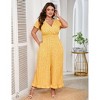 BLUEMING Plus Size Loose Jumpsuits for Women Short Ruffle Sleeve One Piece Outfit High Waist Jumpsuits - 2 of 4