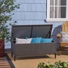 Outdoor Storage Bench, Multi-Functional Wicker Storage Box, Outdoor Patio Furniture, Rattan Storage Unit - 3 of 4