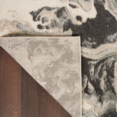 Cosmopolitan Chic Abstract Grey Synthetic 5' x 7' Area Rug